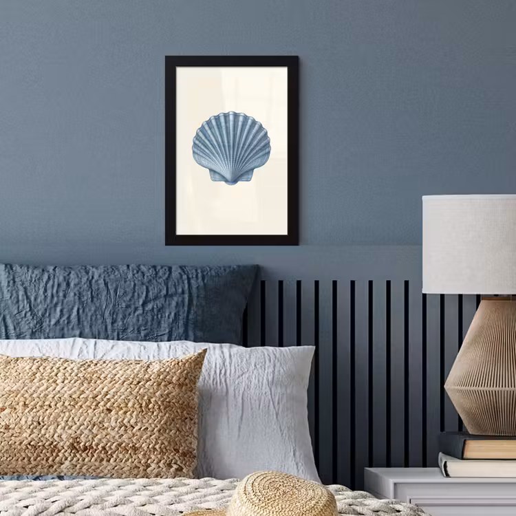 Poster met lijst - Ribbels - Blauw - Schelp — 3