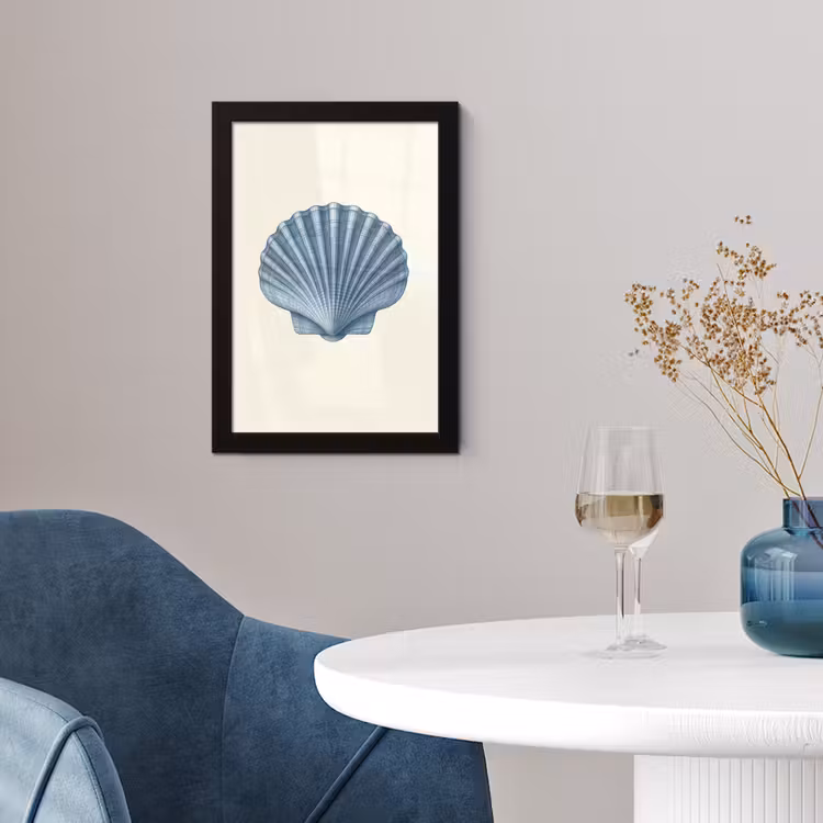 Poster met lijst - Ribbels - Blauw - Schelp — 4