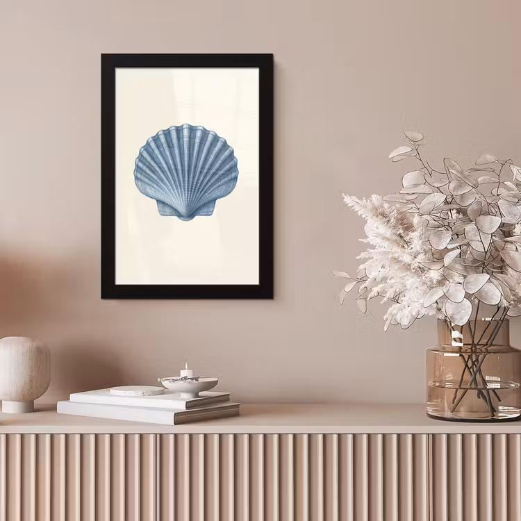 Poster met lijst - Ribbels - Blauw - Schelp — 5