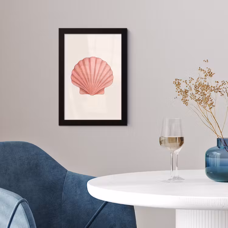 Poster met lijst - Schelp - Roze - Ribbels — 4
