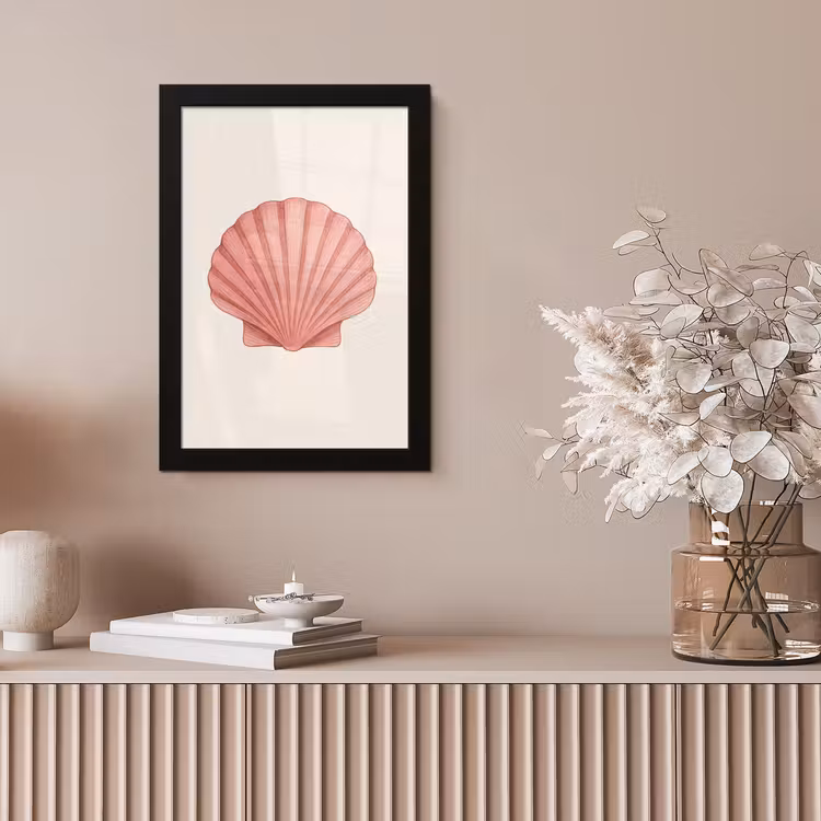 Poster met lijst - Schelp - Roze - Ribbels — 5