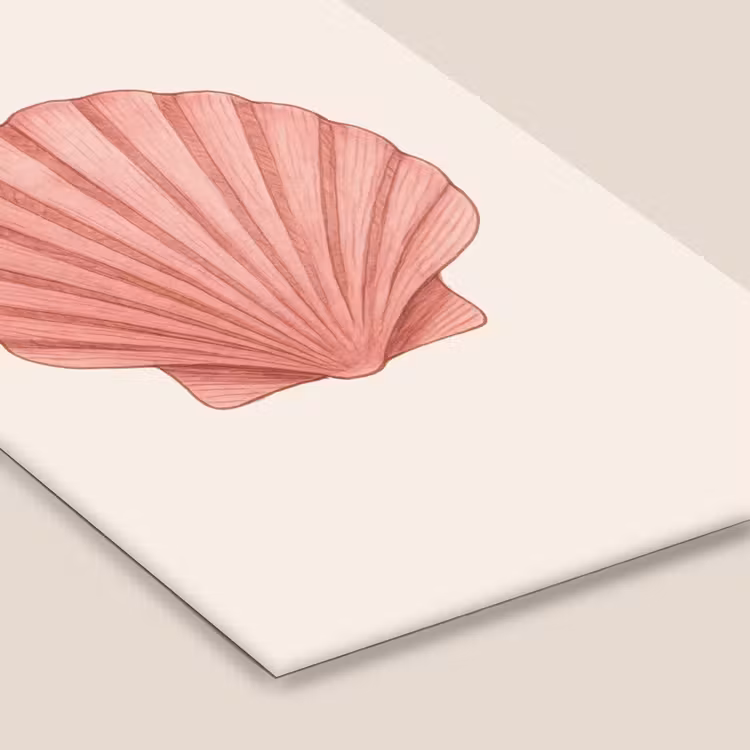 Poster met lijst - Schelp - Roze - Ribbels — 7
