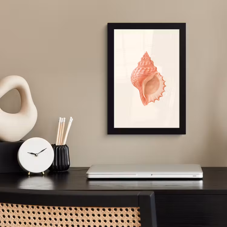 Poster met lijst - Schelp - Roze - Structuur — 2