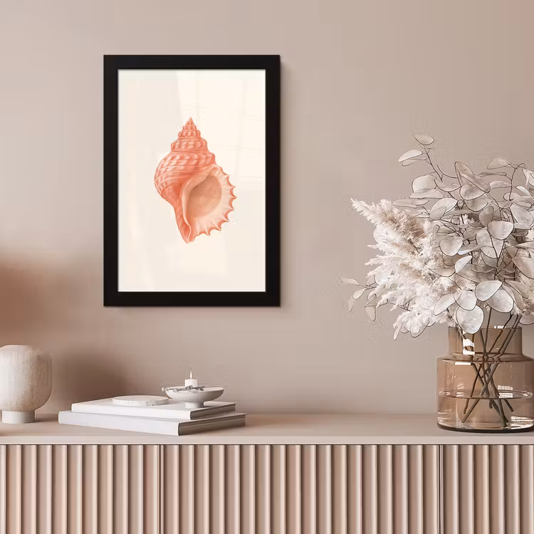 Poster met lijst - Schelp - Roze - Structuur — 5