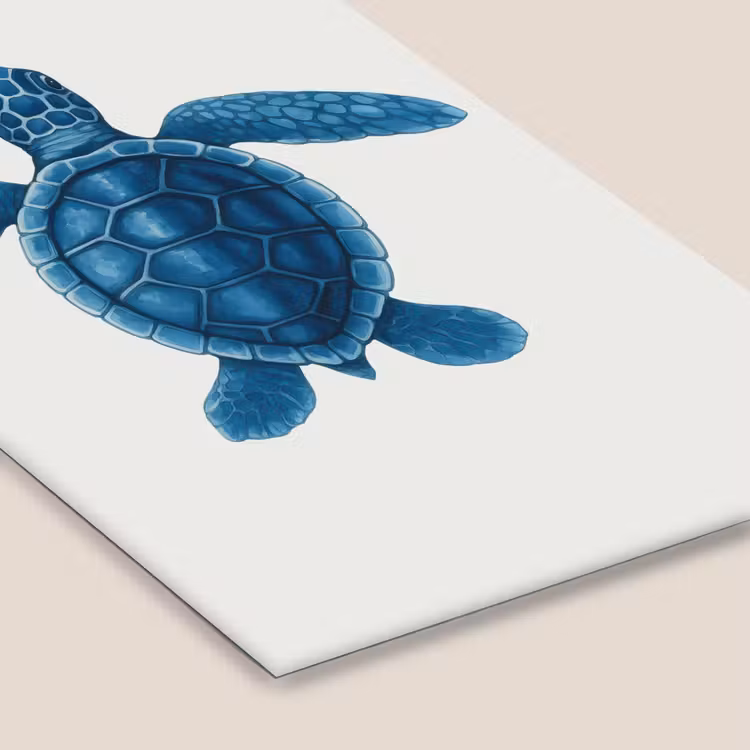 Poster met lijst - Schildpad - Blauw - Schild — 7