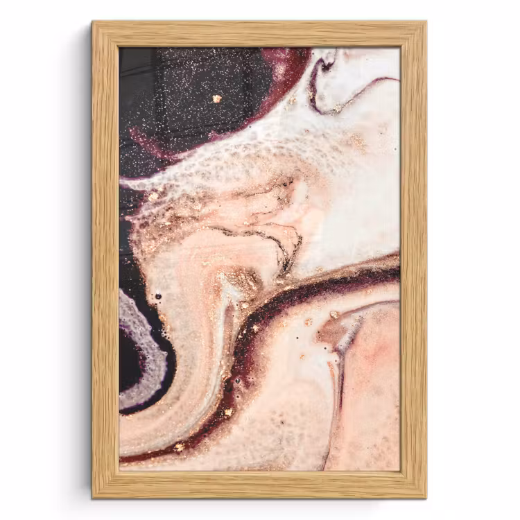 Poster met lijst - Steen - Marmer - Edelsteen - Abstract - Natuur - Roze — 1
