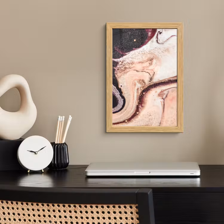 Poster met lijst - Steen - Marmer - Edelsteen - Abstract - Natuur - Roze — 2