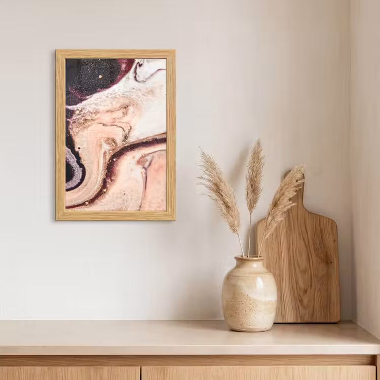 Poster met lijst - Steen - Marmer - Edelsteen - Abstract - Natuur - Roze — 3