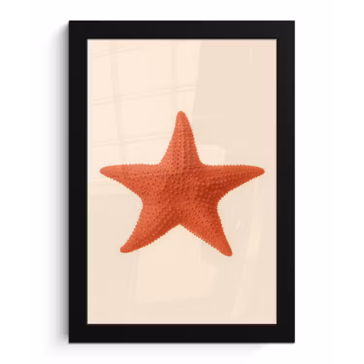 Poster met lijst - Zeester - Bobbels - Rood — 1