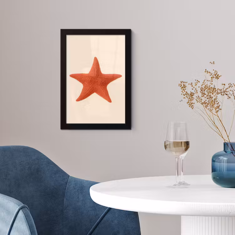 Poster met lijst - Zeester - Bobbels - Rood — 4
