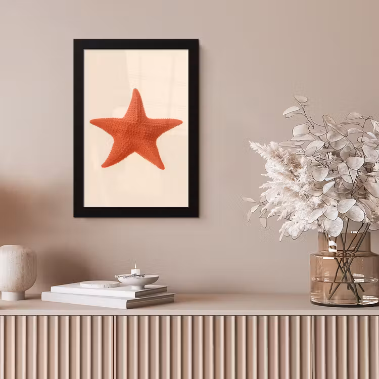 Poster met lijst - Zeester - Bobbels - Rood — 5