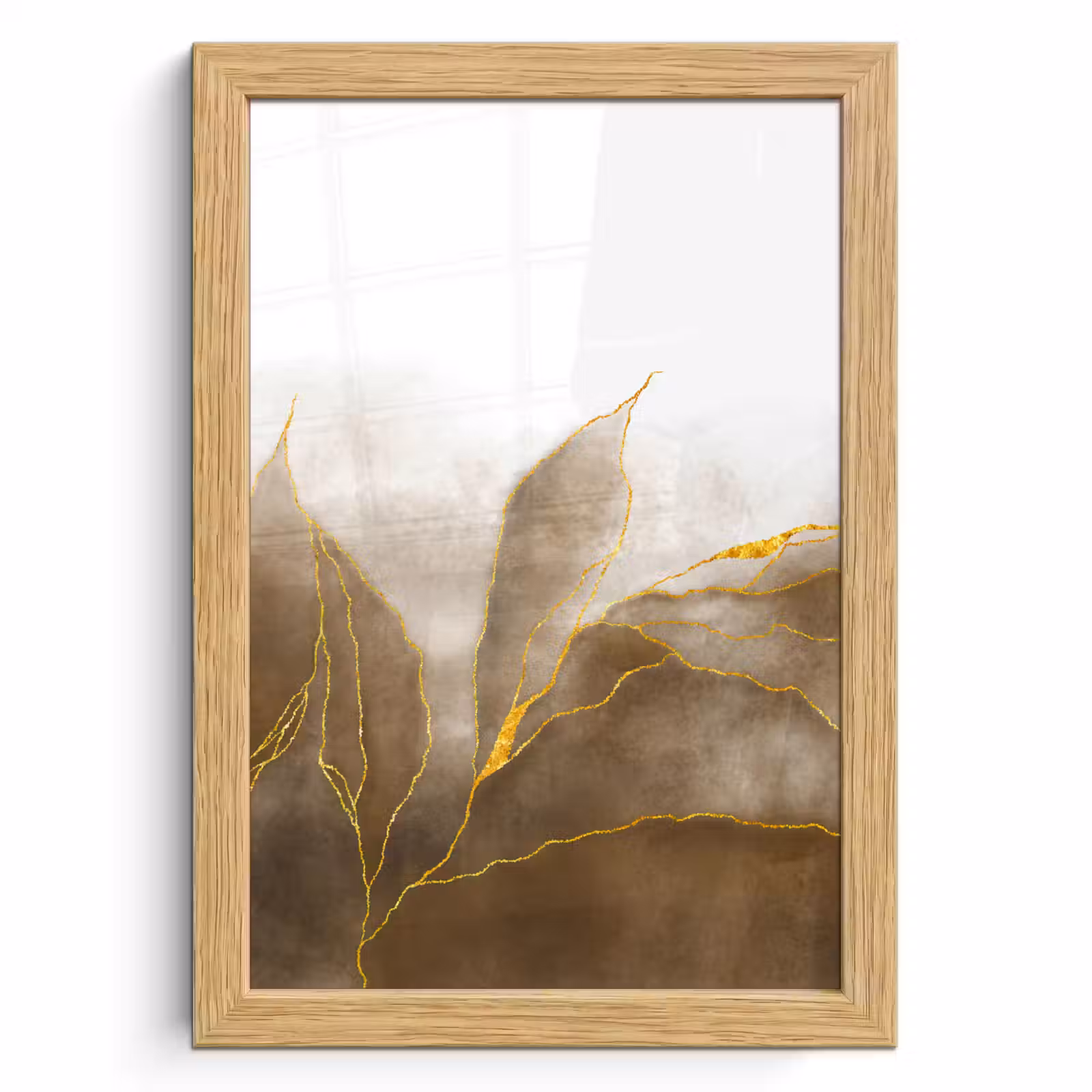 Poster met lijst - Marmer - Goud - Bruin - Textuur - Marmerlook — 1