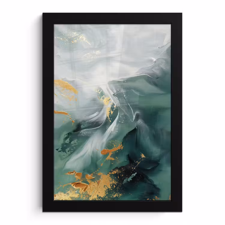 Poster met lijst - Groen - Modern - Marmer - Abstract