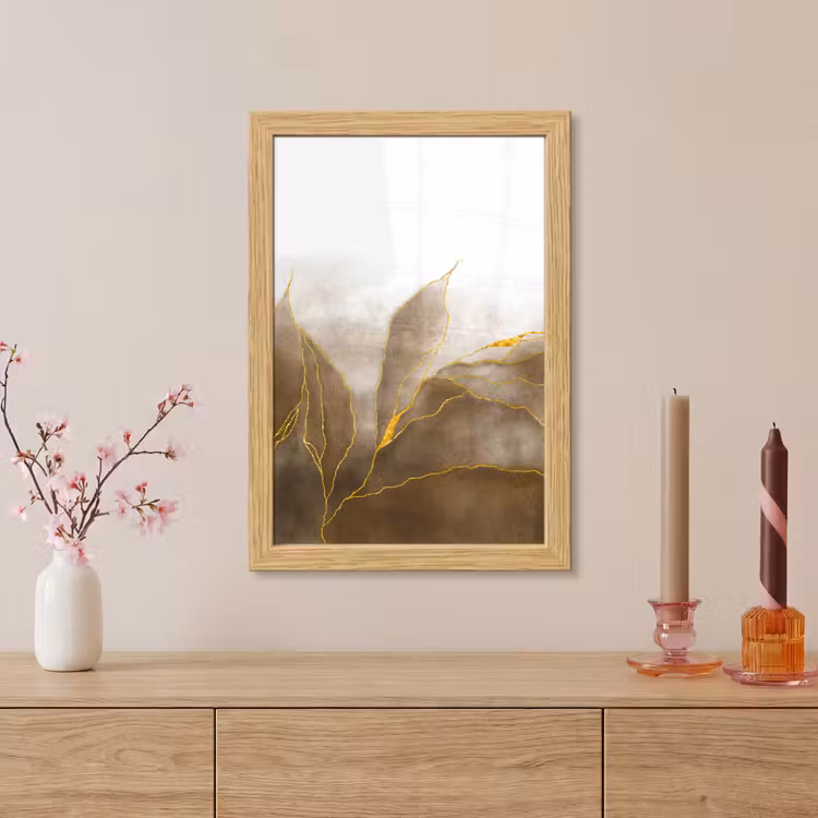 Poster met lijst - Marmer - Goud - Bruin - Textuur - Marmerlook — 5