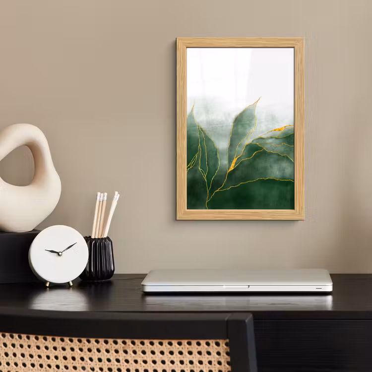 Poster met lijst - Marmer - Groen - Luxe - Goud - Marmerlook — 2