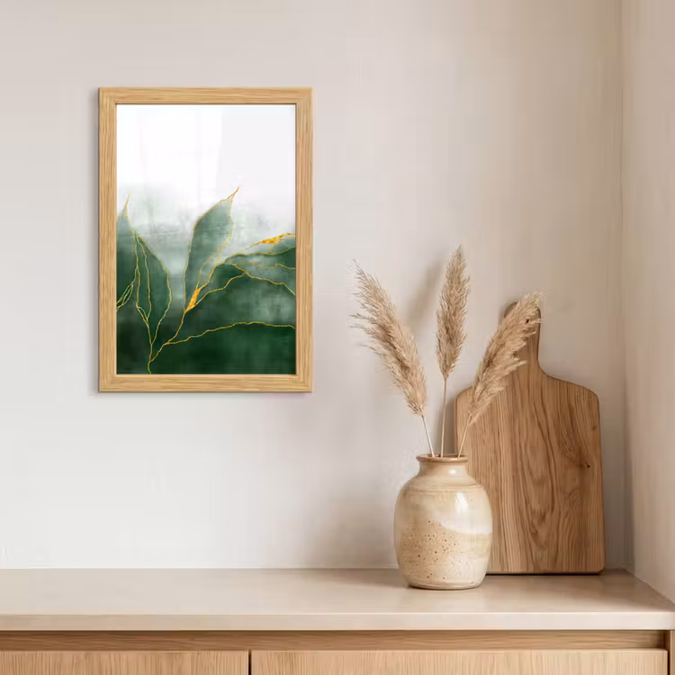 Poster met lijst - Marmer - Groen - Luxe - Goud - Marmerlook — 3