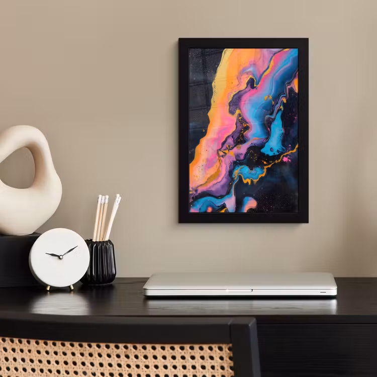 Poster met lijst - Abstracte Vloeibare Verf — 2