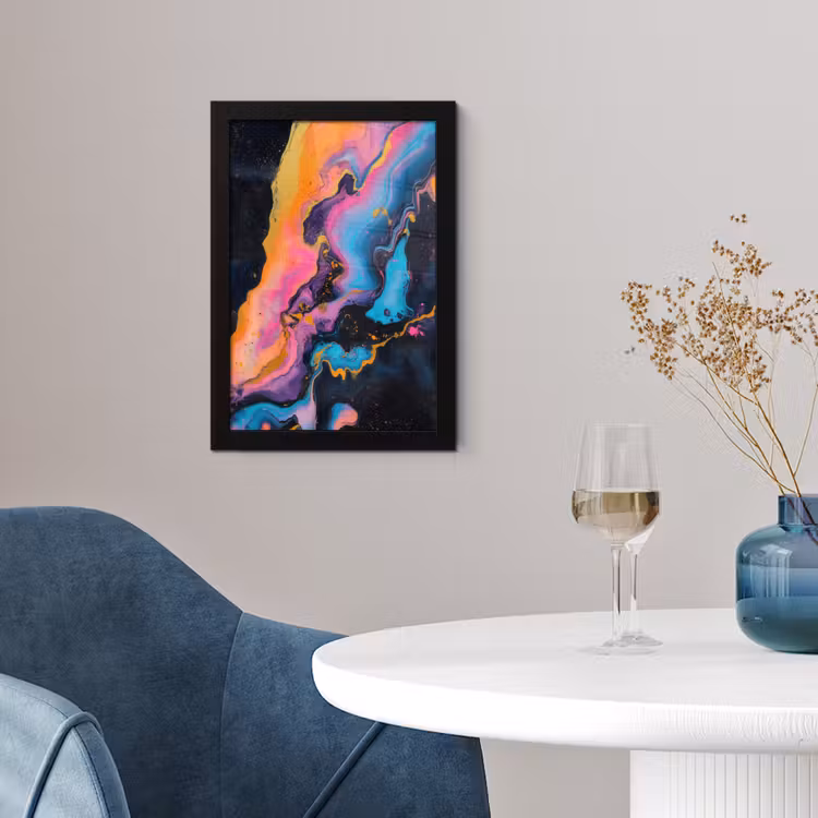 Poster met lijst - Abstracte Vloeibare Verf — 4