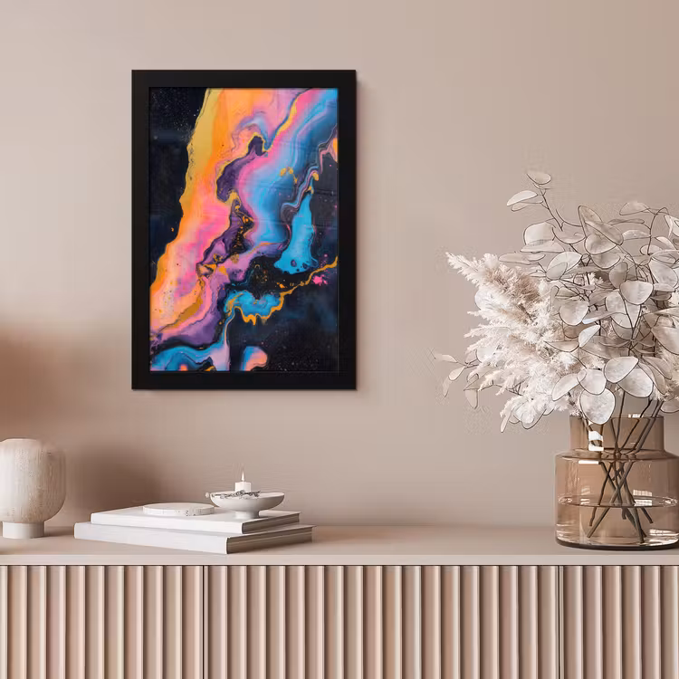 Poster met lijst - Abstracte Vloeibare Verf — 5