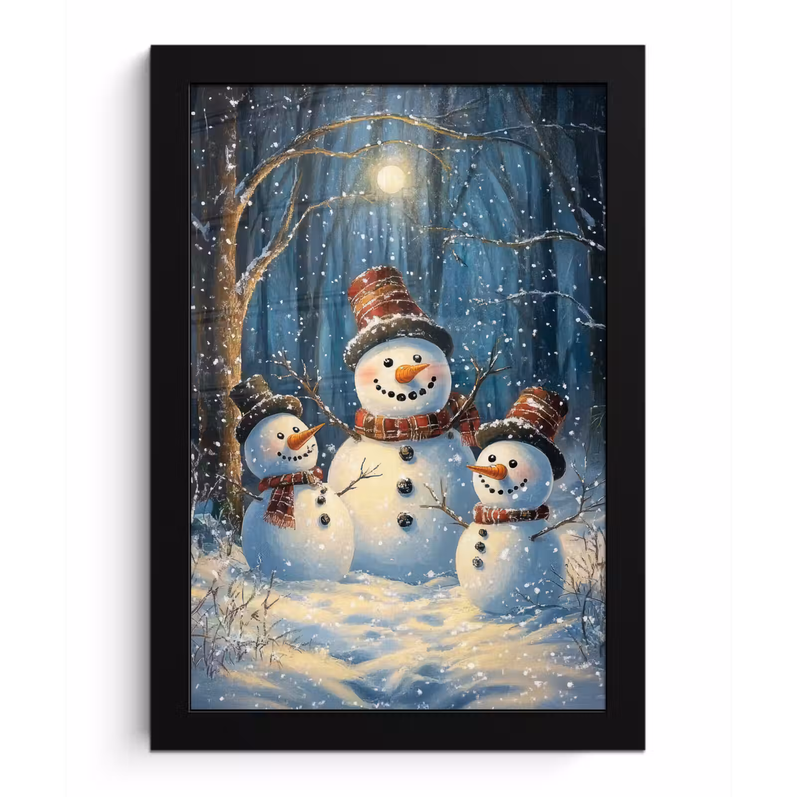 Poster met lijst - Sneeuwpop - Sneeuw - Winter - Bos — 1
