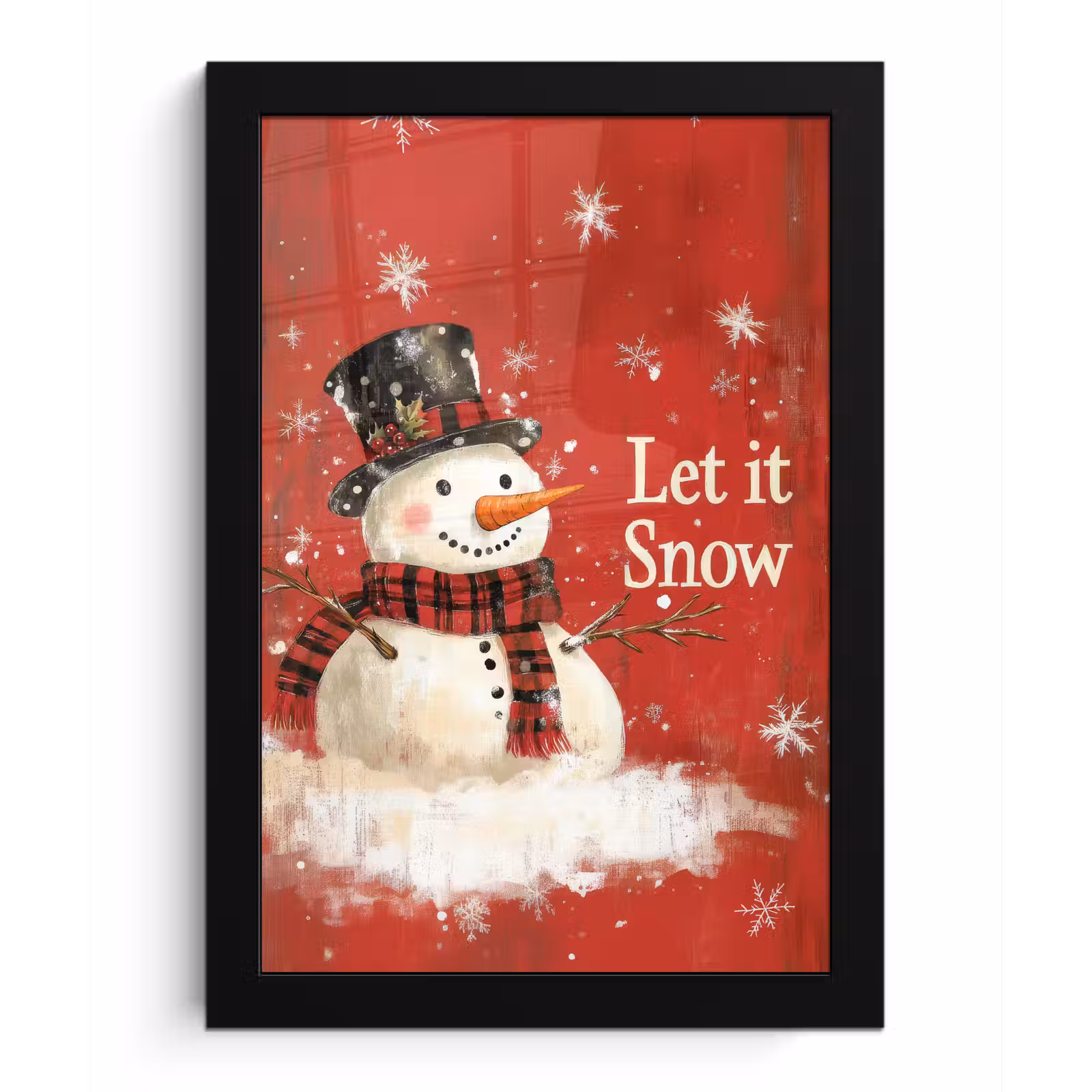 Poster met lijst - Sneeuwpret - Winter - Sneeuwpop — 1