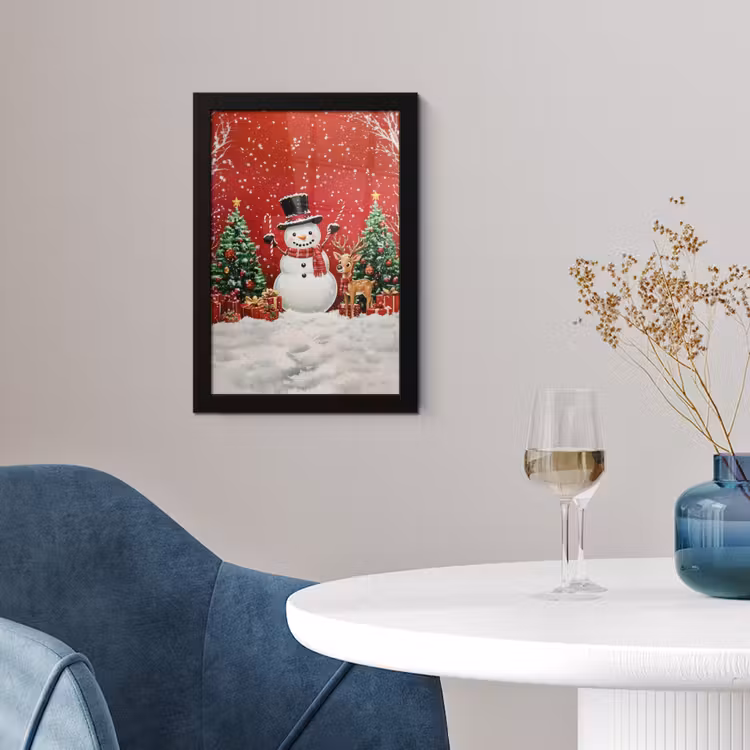 Poster met lijst - Feestvreugde - Winterbos - Kleurrijk — 4