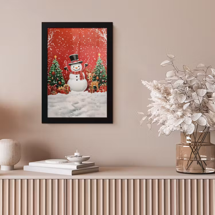 Poster met lijst - Feestvreugde - Winterbos - Kleurrijk — 5