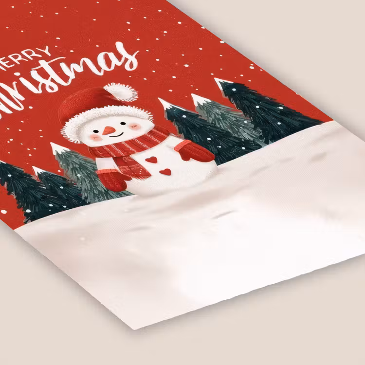 Poster met lijst - Kerstgroet - Sneeuw - Rood — 7
