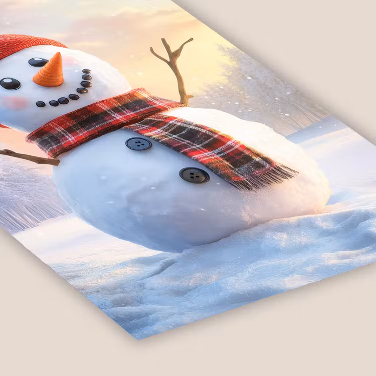 Poster met lijst - Sneeuwpop - Zonsondergang - Wit — 7