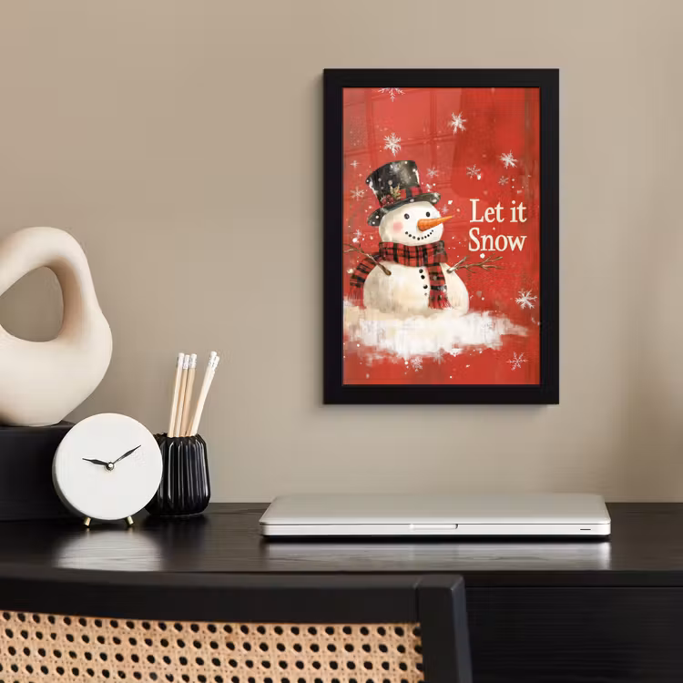 Poster met lijst - Sneeuwpret - Winter - Sneeuwpop — 2