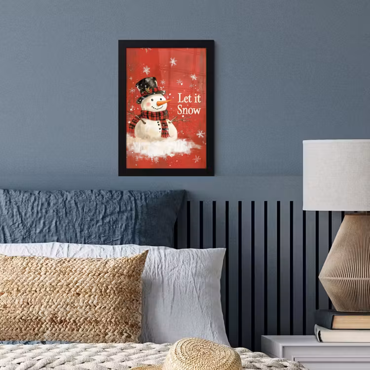 Poster met lijst - Sneeuwpret - Winter - Sneeuwpop — 3