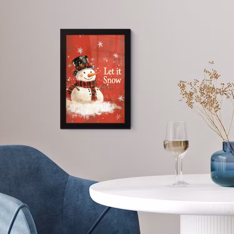 Poster met lijst - Sneeuwpret - Winter - Sneeuwpop — 4