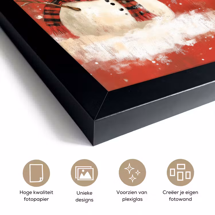Poster met lijst - Sneeuwpret - Winter - Sneeuwpop — 6