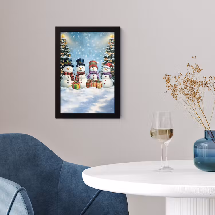 Poster met lijst - Vrolijk - Sneeuw - Kleurrijk — 4