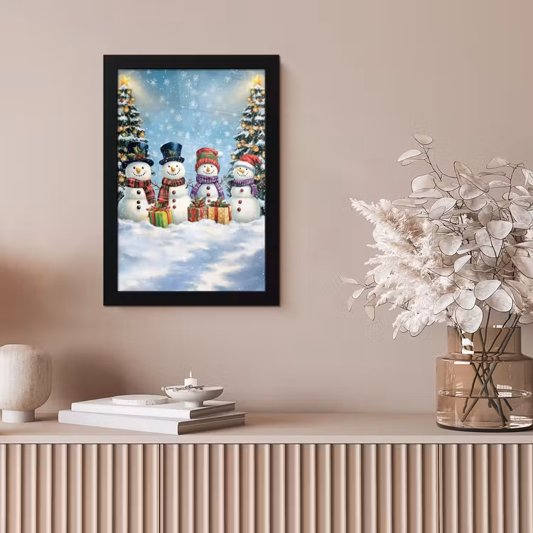 Poster met lijst - Vrolijk - Sneeuw - Kleurrijk — 5