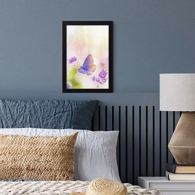 Poster met lijst - Lavendel - Vlinder - Bloemen — 3