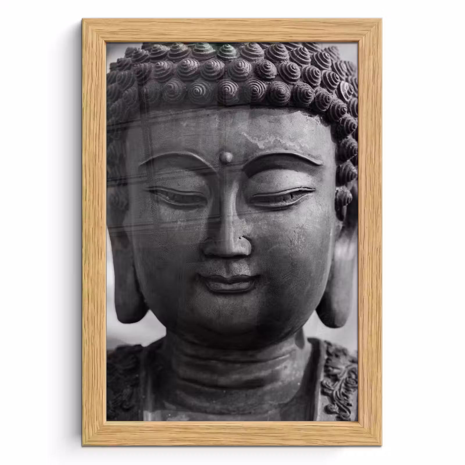 Poster met lijst - Boeddha - Grijs - Spiritualiteit - Buddha beeld - Religie — 1