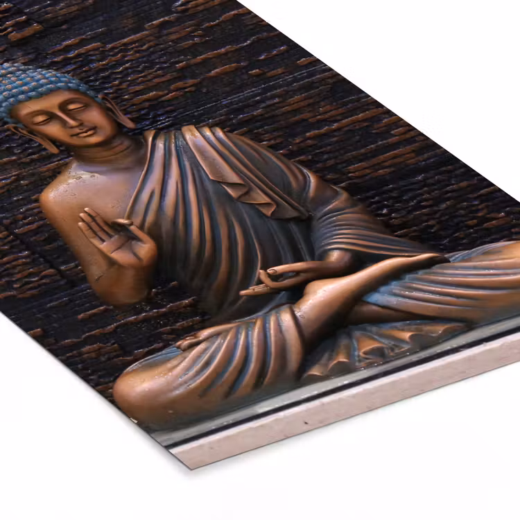 Poster met lijst - Boeddha - Buddha beeld - Bruin - Spiritueel - Meditatie — 7