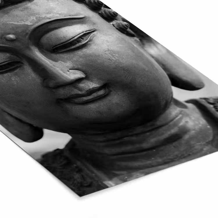 Poster met lijst - Boeddha - Grijs - Spiritualiteit - Buddha beeld - Religie — 7