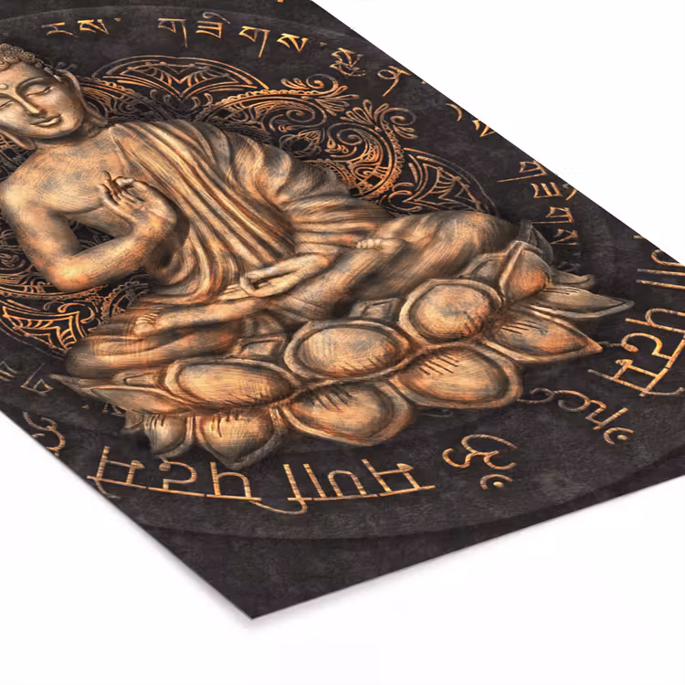 Poster met lijst - Boeddha - Mantra - Meditatie - Spiritueel - Koper — 7