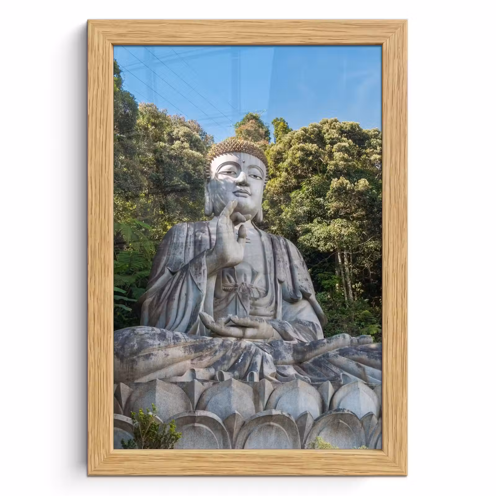 Poster met lijst - Boeddha beelden - Jungle - Buddha - Spiritualiteit - Mediteren — 1