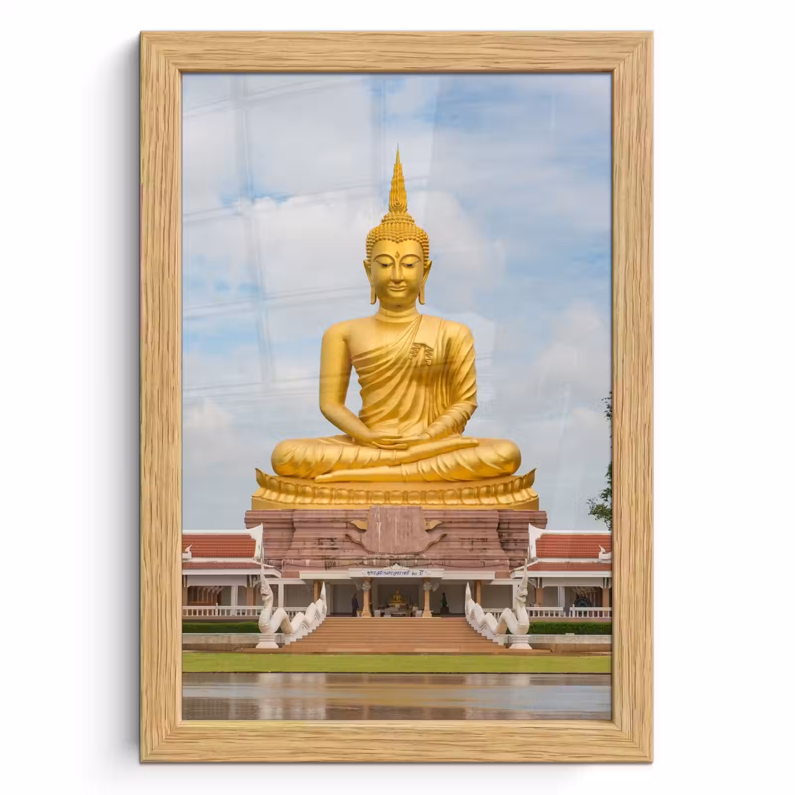 Poster met lijst - Boeddha - Buddha beeld - Goud - Religie — 1