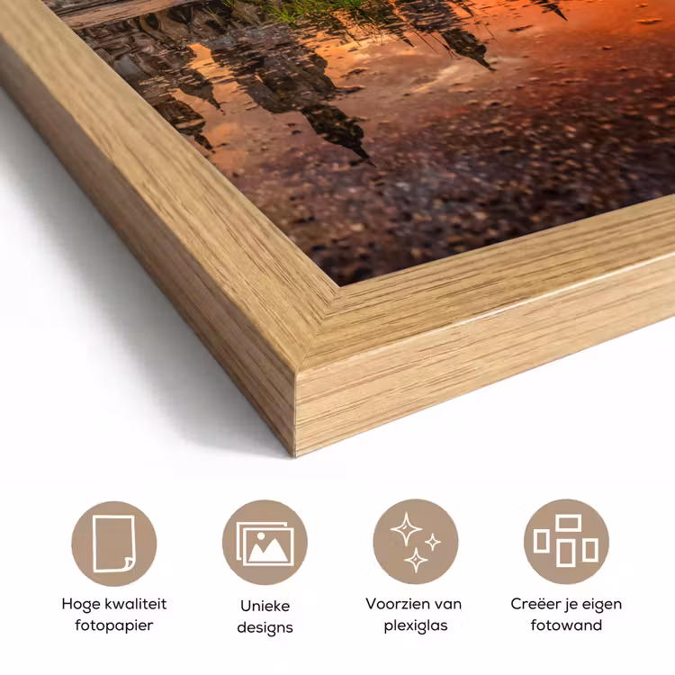 Poster met lijst - Boeddha beelden - Zonsondergang - Water - Boeddhisme — 6