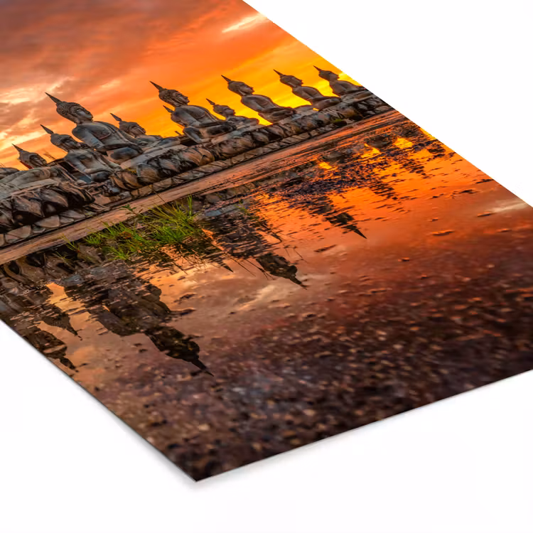 Poster met lijst - Boeddha beelden - Zonsondergang - Water - Boeddhisme — 7