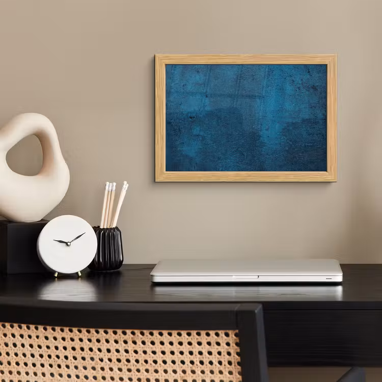 Poster met lijst - Natuursteen - Beton - Steen - Blauw — 2
