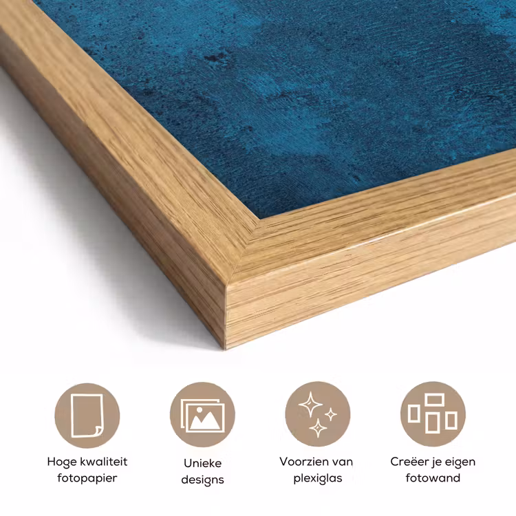 Poster met lijst - Natuursteen - Beton - Steen - Blauw — 6