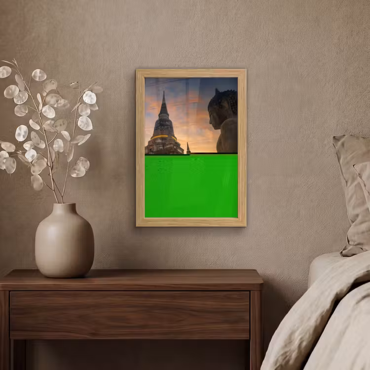 Poster met lijst - Tempel - Zonsondergang - Boeddha beelden - Buddha — 4
