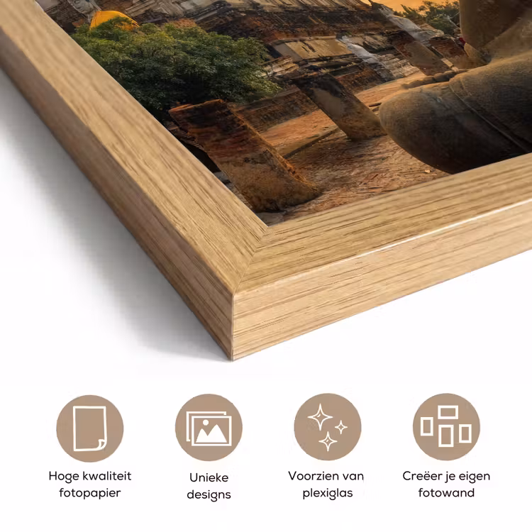 Poster met lijst - Tempel - Zonsondergang - Boeddha beelden - Buddha — 6