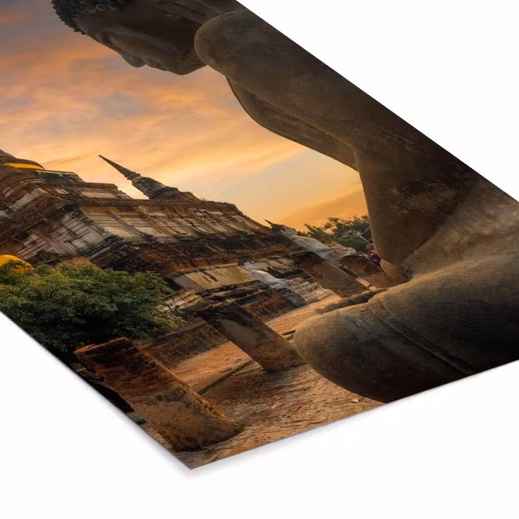 Poster met lijst - Tempel - Zonsondergang - Boeddha beelden - Buddha — 7
