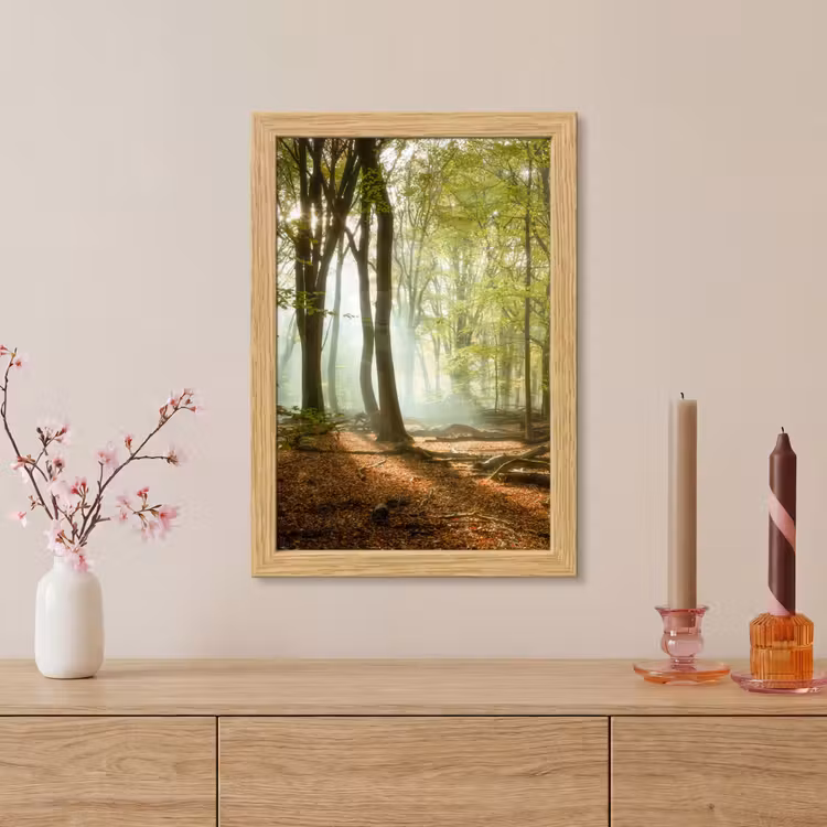 Poster met lijst - Bos - Zon - Seizoenen - Landschap — 5